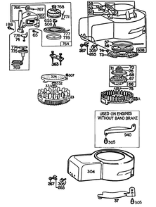Blower Hsgs, Vertical Pull Diagram and Parts List for 93502-5151-XX  Briggs and Stratton Engine